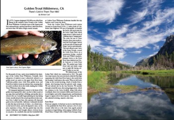 Southwest Fly Fishing Article featuring Golden Trout Wilderness and Kern River Rainbow