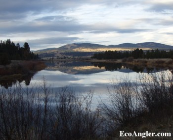 A small lake just north of the main Blackfoot puts on an evening show.