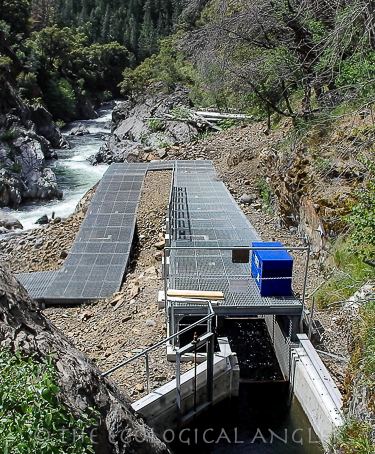 Deer Creek Lower Falls flows fast in a steep canyon