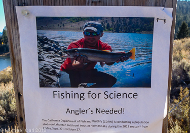 Anglers needed to help CDFW catch and measure  cutthroat for population study.