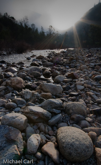 Sun rise on Wild and Scenic section on the Merced River