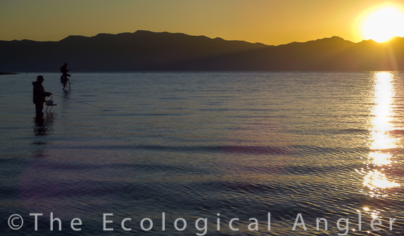 Pyramid Lake in Western Nevada is the remaining water from ancient Lake Lahontan.