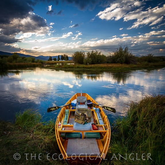 The drift boat for float down the Wood River in Eastern Oregon.