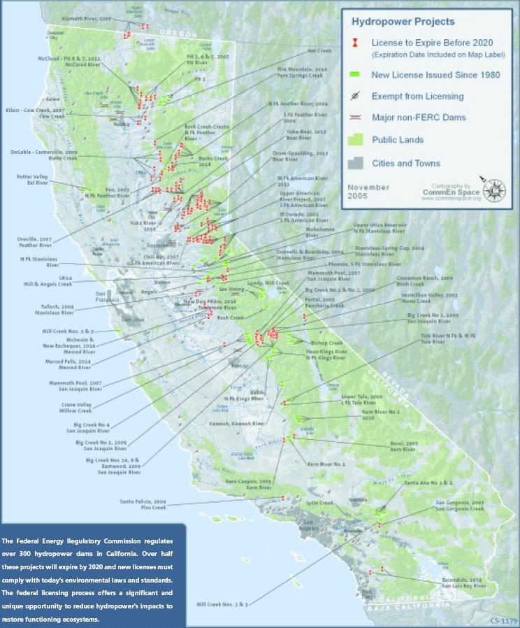 California Hydro License Renewal Map